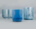 Load image into Gallery viewer, Starwater Full Set of three crystal sound bowls with blue glaze on a grey background