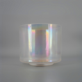 Load image into Gallery viewer, Iridescent crystal sound bowl on a gray background