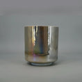 Load image into Gallery viewer, Silver metallic crystal sound bowl on a gray background