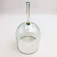 Load image into Gallery viewer, Clear glass Practitioner sound bowl with a handle on a white background
