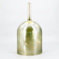 Load image into Gallery viewer, Metallic sage gold practitioners Crystal sound bowl on a light gray background
